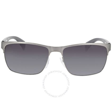 Prada Rectangle Polarized Grey Gradient Sunglasses.